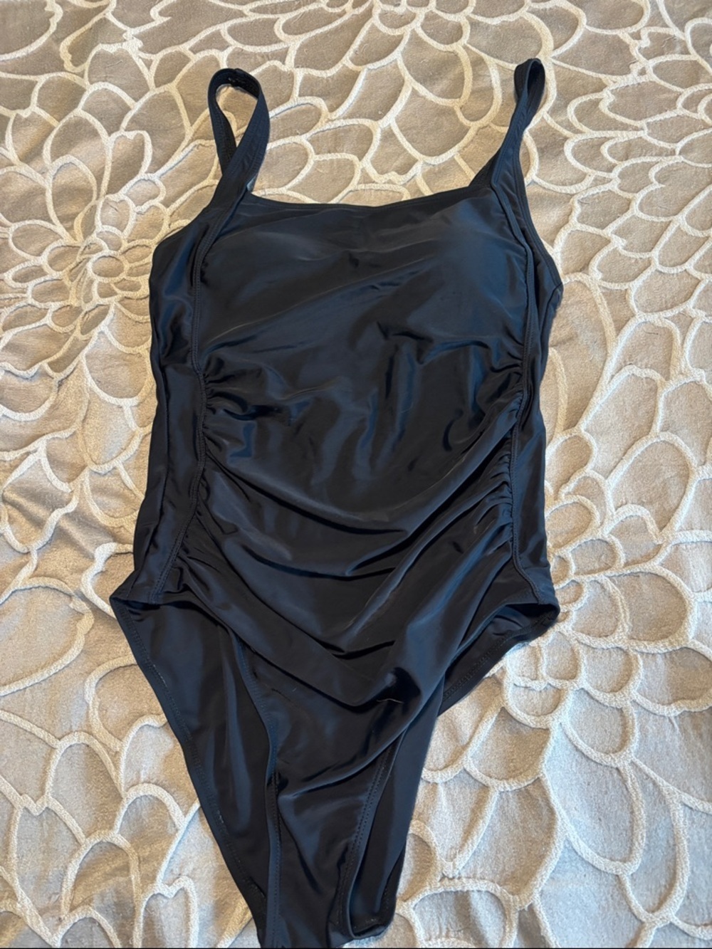 Black Ruched One-Piece Swimsuit - Classic Women's Swim